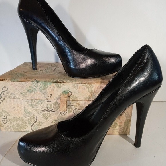 Michael Aphrodite Blk Leather Stilletto Heel sz 8 - Picture 7 of 16